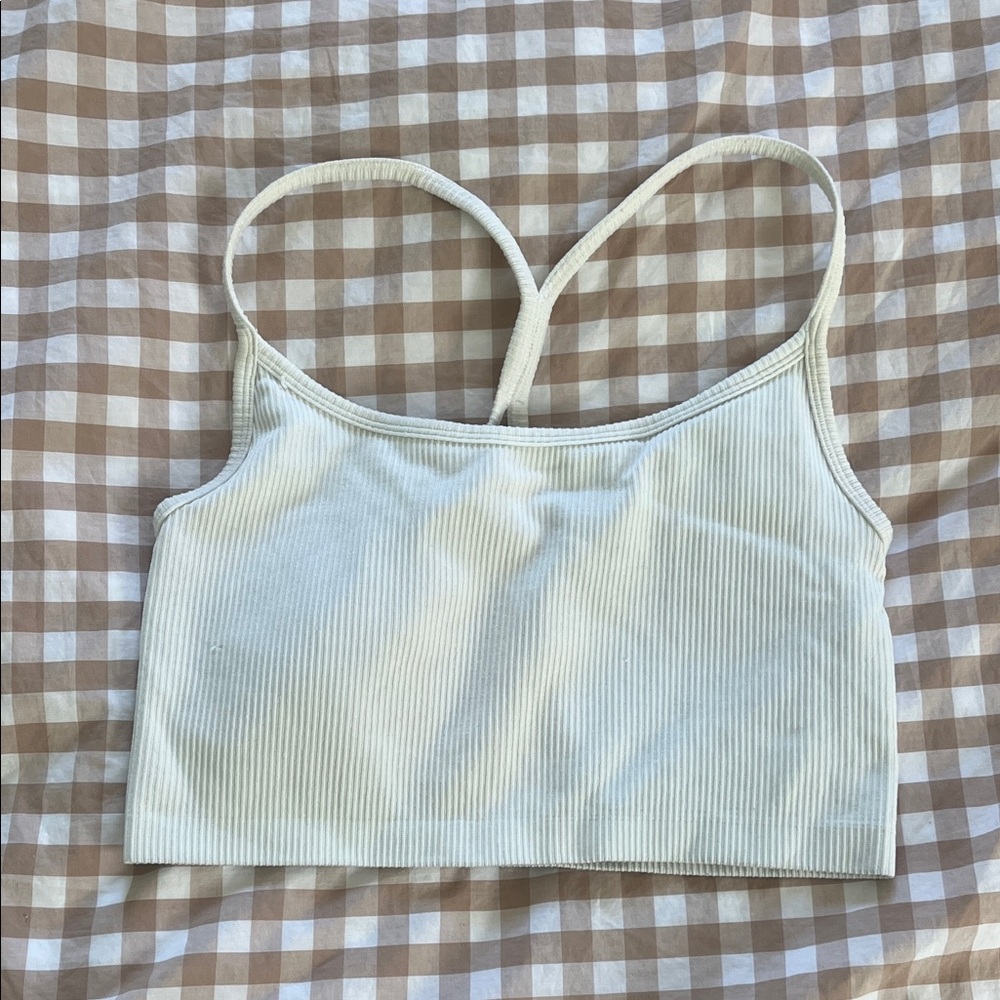 Yogalicious Ribbed Cami Bralette - White